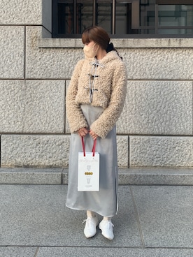 「Charles Chaton（シャルルシャトン）のアイテム（ジャケット/アウター）」を使った、fumikaさん（レディース・158cm）の冬コーディネート