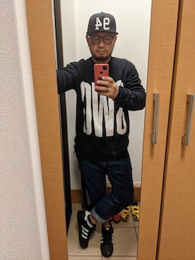 「SWAGGER（スワッガー）のアイテム（スウェット）」を使った、YOSAKU☆TEEさん（メンズ・170cm）の春コーディネート