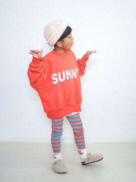 「アイテム（スウェット）」を使った、ma-kunさん（キッズ・120cm）の秋コーディネート