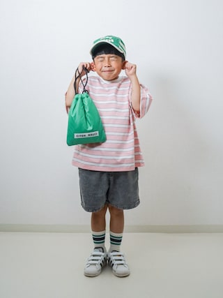 ma-kunさんの「【PAIRMANON STREET】マルチ ボーダー 半袖 Tシャツ（PAIRMANON STREET | ペアマノンストリート）」を使ったコーディネート