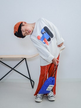 「アイテム（キャップ）」を使った、ma-kunさん（キッズ・110cm）の夏コーディネート