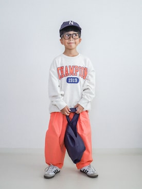 「アイテム（スウェット）」を使った、ma-kunさん（キッズ・110cm）の秋コーディネート