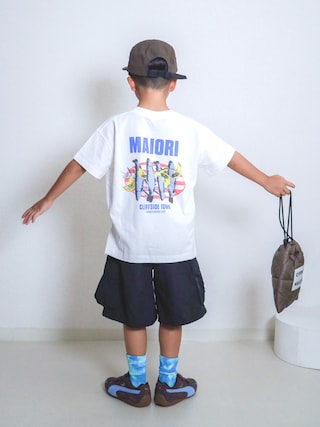 「LOWRYS FARM（ローリーズファーム）のＭＡＲＫＥＴプリントＴ　 666387（Tシャツ/カットソー）」を使った、ma-kunさん（キッズ・120cm）の夏コーディネート