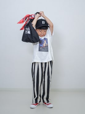 「LOWRYS FARM（ローリーズファーム）のアイテム（財布/小物）」を使った、ma-kunさん（キッズ・110cm）の夏コーディネート