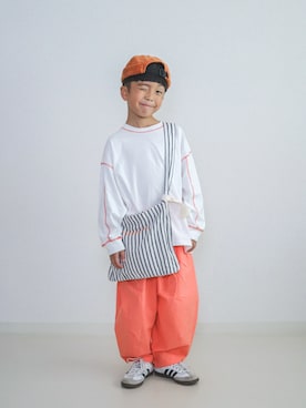 「ワイドパンツ」｜ma-kunさん（キッズ・110cm）の秋コーディネート