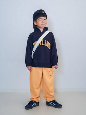 「アイテム（スニーカー）」を使った、ma-kunさん（キッズ・120cm）の冬コーディネート