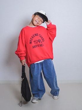 「devirock（デビロック）のアイテム」を使った、ma-kunさん（キッズ・120cm）の秋コーディネート