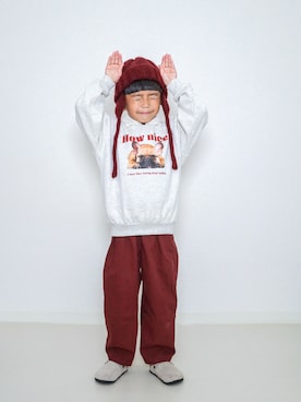 「アイテム（ニットキャップ/ビーニー）」を使った、ma-kunさん（キッズ・120cm）の秋コーディネート