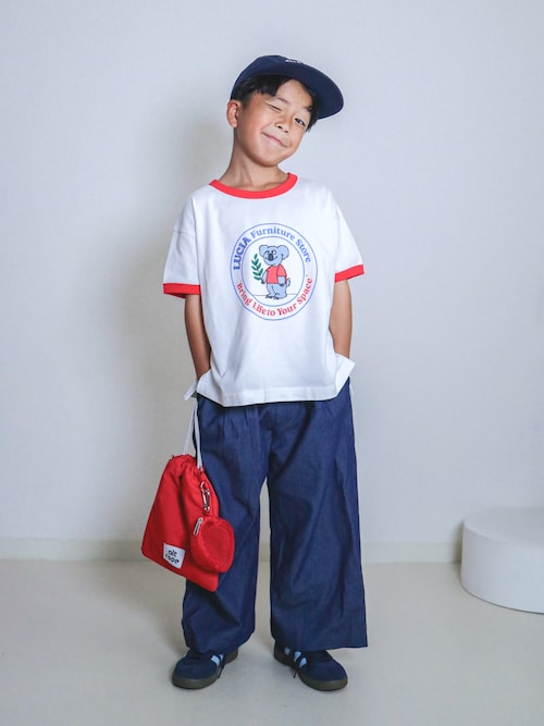 「LOWRYS FARM（ローリーズファーム）のアニマルリンガーＴＳＳ　1056998（Tシャツ/カットソー）」を使った、ma-kunさん（キッズ・120cm）の夏コーディネート