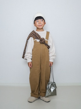 「アイテム（オールインワン・サロペット）」を使った、ma-kunさん（キッズ・120cm）の秋コーディネート