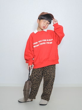 「アイテム（帽子）」を使った、ma-kunさん（キッズ・120cm）の秋コーディネート