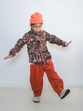 「アイテム（サンダル）」を使った、ma-kunさん（キッズ・120cm）の冬コーディネート