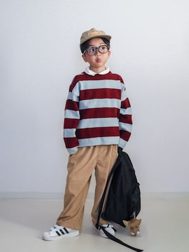 「アイテム（帽子）」を使った、ma-kunさん（キッズ・120cm）の冬コーディネート