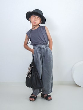 「アイテム（帽子）」を使った、ma-kunさん（キッズ・110cm）の夏コーディネート