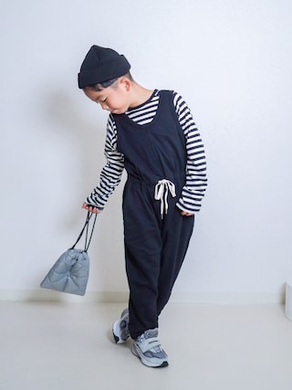 「LOWRYS FARM(ローリーズファーム)のカットオールインワン 661564(つなぎ/オールインワン)」を使った、ma-kunさん(キッズ・120cm)の秋コーディネート