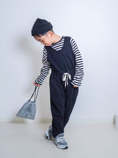 「LOWRYS FARM(ローリーズファーム)のカットオールインワン 661564(つなぎ/オールインワン)」を使った、ma-kunさん(キッズ・120cm)の秋コーディネート