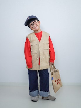 「アイテム（デニムパンツ）」を使った、ma-kunさん（キッズ・110cm）の夏コーディネート