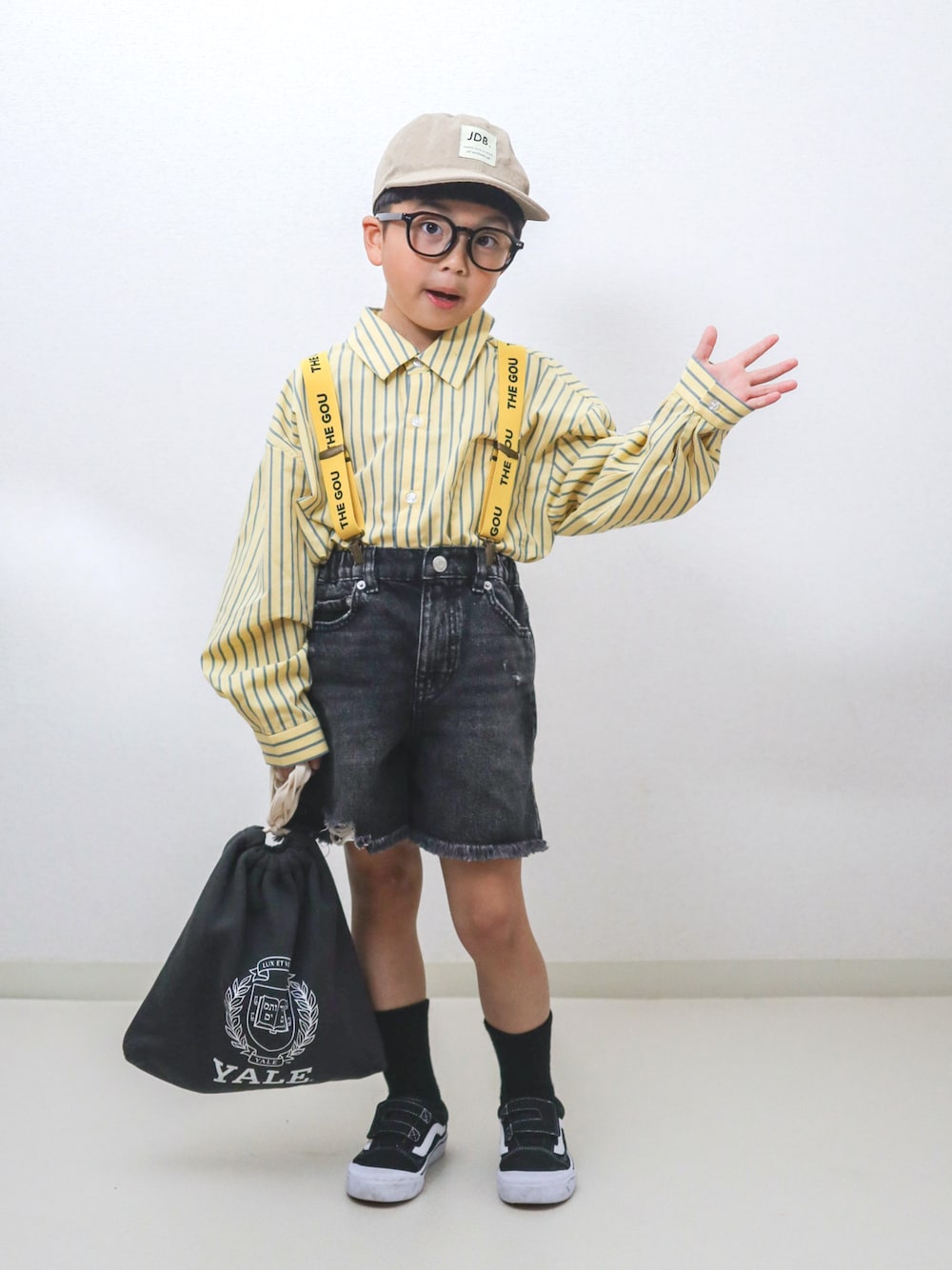 ma-kunさんの「【KIDS】バックロゴアソートストライプ柄シャツ（CIAOPANIC TYPY）」を使ったコーディネートの1枚目の写真