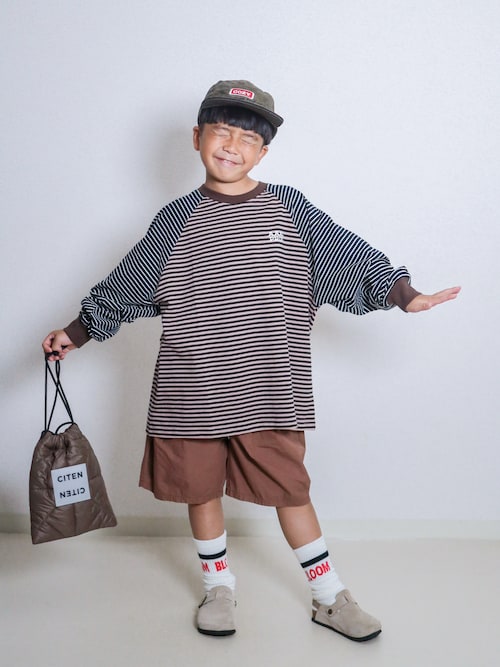 「BREEZE(ブリーズ)のバルーンタックハーフパンツ(その他パンツ)」を使った、ma-kunさん(キッズ・120cm)の秋コーディネート