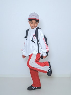 「アイテム（帽子）」を使った、ma-kunさん（キッズ・120cm）の春コーディネート