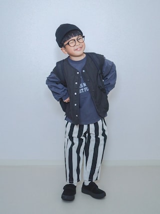 「b・ROOM（ビールーム）の【組み合わせ自由シリーズ】キルティングベスト（ベスト）」を使った、ma-kunさん（キッズ・120cm）の春コーディネート