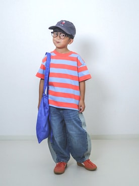 「アイテム（キャップ）」を使った、ma-kunさん（キッズ・110cm）の夏コーディネート