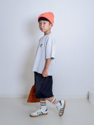「CIAOPANIC TYPY（チャオパニックティピー）の【KIDS/親子お揃い可能】KIDSおじさんワッフルTEE（Tシャツ/カットソー）」を使った、ma-kunさん（キッズ・120cm）の秋コーディネート