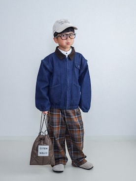 「アイテム（ブルゾン）」を使った、ma-kunさん（キッズ・120cm）の秋コーディネート