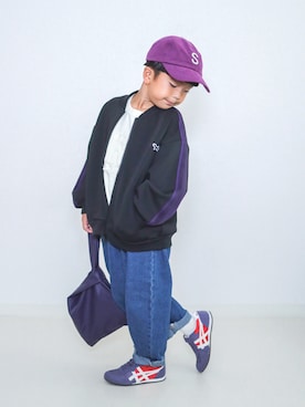 「アイテム（デニムパンツ）」を使った、ma-kunさん（キッズ・120cm）の秋コーディネート
