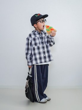 「niko and...（ニコアンド）のアイテム（エコバッグ/サブバッグ）」を使った、ma-kunさん（キッズ・110cm）の秋コーディネート