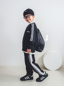 「アイテム（ニットキャップ/ビーニー）」を使った、ma-kunさん（キッズ・120cm）の秋コーディネート