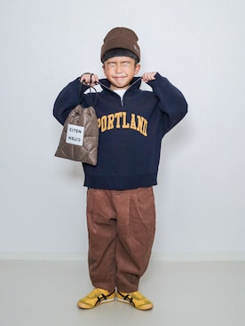 「アイテム（帽子）」を使った、ma-kunさん（キッズ・120cm）の冬コーディネート