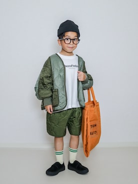 「アイテム（バッグ）」を使った、ma-kunさん（キッズ・120cm）の秋コーディネート