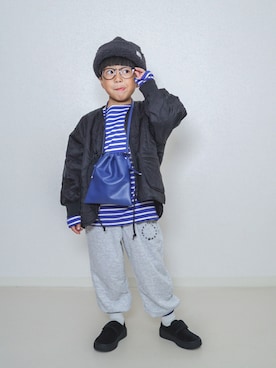 「アイテム（トップス）」を使った、ma-kunさん（キッズ・120cm）の秋コーディネート