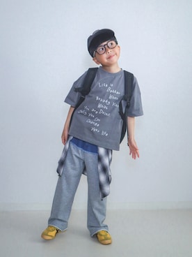 「green label relaxing（グリーンレーベルリラクシング）のアイテム」を使った、ma-kunさん（キッズ・120cm）の春コーディネート