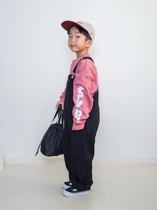 「DRC branshes（ディーアールシーブランシェス）の【DRC/裏起毛】アソートグラフィックトレーナー（スウェット）」を使った、ma-kunさん（キッズ・120cm）の冬コーディネート