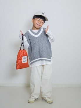 「アイテム（スニーカー）」を使った、ma-kunさん（キッズ・120cm）の秋コーディネート