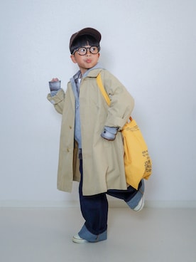 「GLOBAL WORK（グローバルワーク）のアイテム（トップス）」を使った、ma-kunさん（キッズ・120cm）の春コーディネート