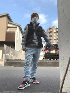 「SILAS（サイラス）のアイテム（ジャケット/アウター）」を使った、勝俣大地さん（メンズ・168cm）の冬コーディネート