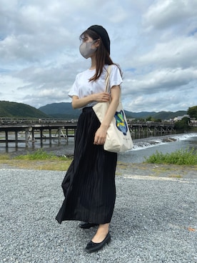 「RETRO GIRL（レトロガール）のアイテム（ハンチング/ベレー帽）」を使った、LUNAさん（レディース・147cm）の秋コーディネート