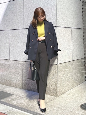 「秋トレンド2021」｜「アイテム（ジャケット/アウター）」を使った、AYANOさん（レディース・162cm）の秋コーディネート