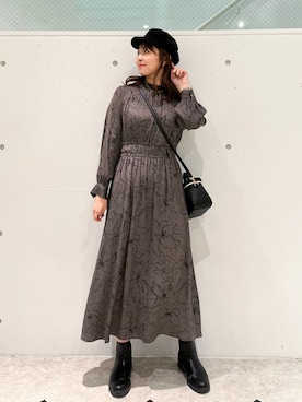 「ROPE' PICNIC（ロペピクニック）のバニティショルダーバッグ（ショルダーバッグ）」を使った、AYANOさん（レディース・162cm）の冬コーディネート