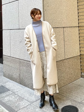 「スクエアトゥ」｜「アイテム（その他アウター）」を使った、AYANOさん（レディース・162cm）の冬コーディネート