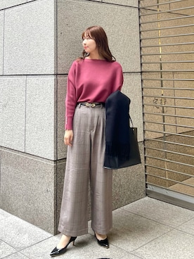 「チェック柄に恋してる」｜「アイテム（パンプス）」を使った、AYANOさん（レディース・162cm）の秋コーディネート