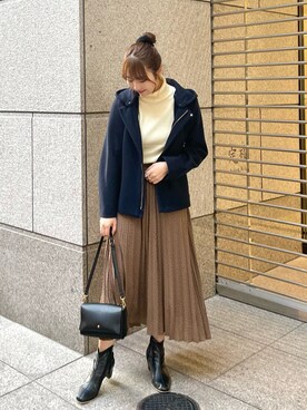 「スクエアトゥ」｜「アイテム（その他アウター）」を使った、AYANOさん（レディース・162cm）の秋コーディネート