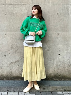 「スクエアトゥ」｜「アイテム（スウェット）」を使った、AYANOさん（レディース・162cm）の春コーディネート