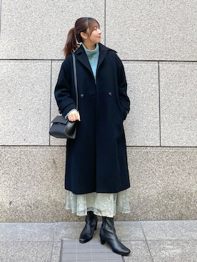 「レーススカート」｜「アイテム（その他アウター）」を使った、AYANOさん（レディース・162cm）の冬コーディネート