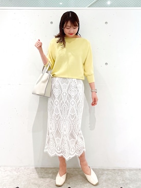 「リブニット」｜「アイテム（その他シューズ）」を使った、AYANOさん（レディース・162cm）の春コーディネート