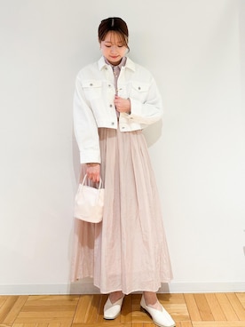 「24SS春の新作」｜「アイテム（デニムジャケット）」を使った、AYANOさん（レディース・162cm）の春コーディネート