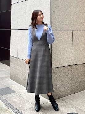 「スクエアトゥ」｜「アイテム（ワンピース/ドレス）」を使った、AYANOさん（レディース・162cm）の冬コーディネート